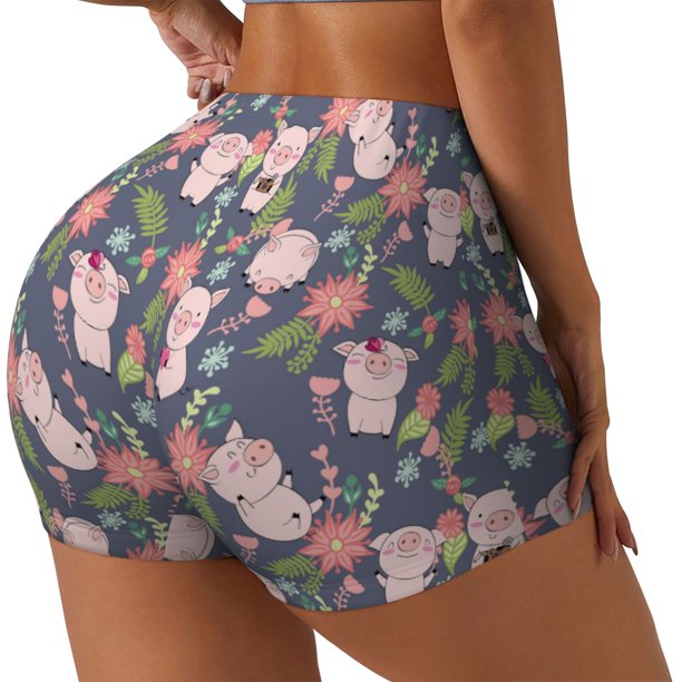 Fotbe Pigs 1 Shorts Sin Costuras – Shorts Deportivos de Cintura Alta para Mujer, Elásticos para Gimnasio, Yoga, Running o Ciclismo-X-Large