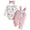 Pink, variant on Povozer Toddler Girl Clothes Baby Girl Clothes Outfits Fall Winter Cute Love Romper Bear Cartoon Overalls Jeans Pants Headband Set 0 18 Months,Size 9-12 Months,Pink