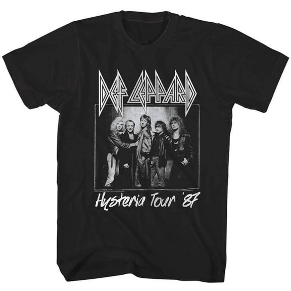 Def Leppard Hysteria Tour 1987 Men's T Shirt (Black, Adult4XL)