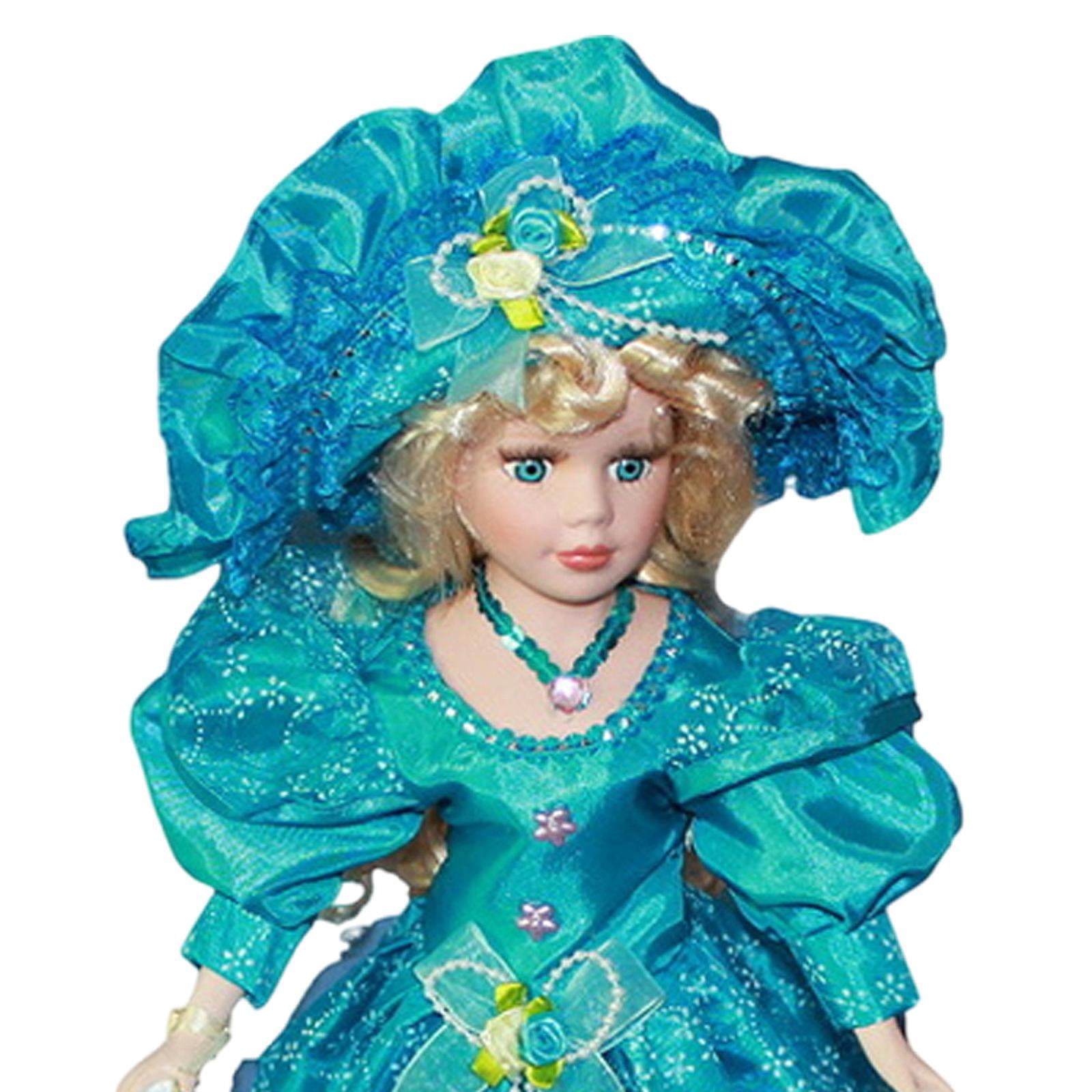 LeeQinersw Dress up Porcelain Doll Ceramic Doll 15.75" Collection Old Fashioned Miniature