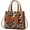 Brown, variant on Small Leopard Print Tote Bag with Bowknot Pu Leather Shoulder Crossbody Handbag with Top-Handle Vintage