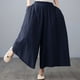 thumbnail image 4 of Pantalones de piernas anchas para mujer con bolsillos Cintura elástica Pantalones largos Tallas Abanopi Pantalones de mujer, 4 of 7