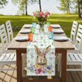 thumbnail image 4 of Table Runners 36 Inches Long Dress Scarves, Bunny Easter Farmhouse Kitchen Table Runner, Short Coffee Tablerunners, Green Plaid Spring Floral Pastoral 13x36 Inch, 4 of 9