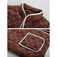 thumbnail image 4 of Chaqueta Acolchada Corta con Estampado Floral Vintage para Mujer, Chaqueta Corta Abierta Al Frente, Ropa de Abrigo Café S, 4 of 6