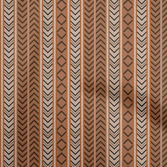 oneOone Viscose Jersey Brown Fabric Geometric Sewing Material Print Fabric By The Yard 60 Inch Wide