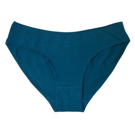 Dasayo V-Strings Panties for Women Clearance $1 Blue Cotton Breathable Underwear Tanga Panties for Plus Size Women XL
