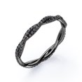thumbnail image 4 of JeenMata Alianza de Boda de Eternidad con Diamantes Negros Creados en Laboratorio de Forma Redonda de 0,15 TCW en Baño de Oro Negro de 18 K sobre Plata, 4 of 6