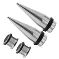 thumbnail image 1 of Juego de 4 Tapones de Estiramiento de Oreja en Acero Inoxidable Hipoalergénico 10mm, 1 of 8
