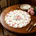 thumbnail image 2 of Paper Placemats,13 Inch Flower Print Watercolor Rose Round Table Mats,Non-Slip Heat Resistant & Washable Table Decor Mats for Dining Dinner Holiday Tabletop Decoration, 2 of 6