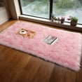 thumbnail image 5 of YJ.GWL Soft Fluffy Rugs Faux Sheepskin Area Rug for Living Room Bedroom Plush Carpet Nursery Floor Mat Home Decor,3'x5',Pink, 5 of 7