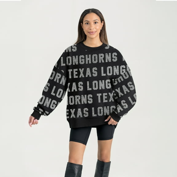 Women's Gameday Couture  Black Texas Longhorns Hype Era Sweatshirt