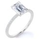 thumbnail image 4 of JeenMata Anillo de Compromiso Solitario de Moissanita de Corte Esmeralda de 1,25 Quilates en Oro Blanco de 18 K sobre Plata, 4 of 6