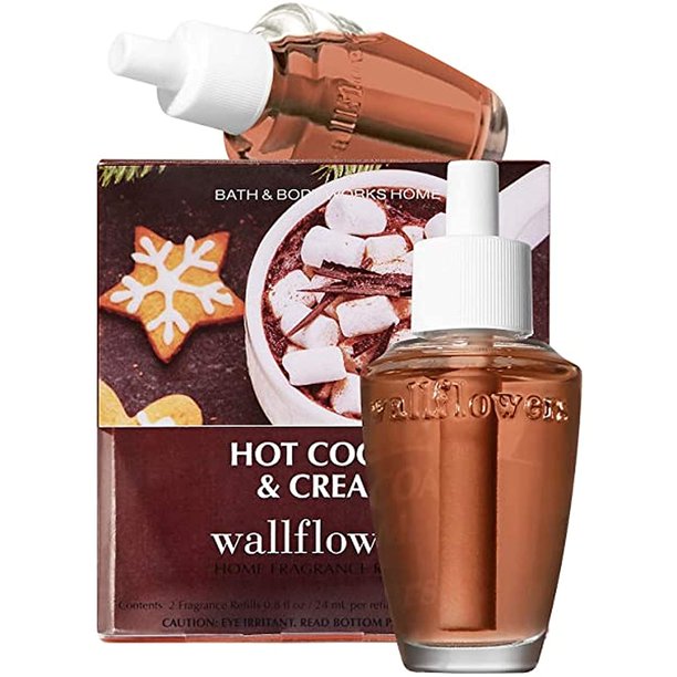 Bath And Body Works Hot Cocoa Cream Wallflowers Refills 2 Pack Fragrance Decadent Milk Chocolate Fresh Steamed Milk Mini Marshmallows By Brand Bath And Body Works Walmart Com