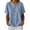 Blue, variant on Women's Casual Solid Color Button Front Short Sleeve Top with Striped Detail for Everyday Wear for Summer and Office Blue XXXL