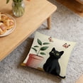 thumbnail image 6 of Tuvgenk Black Throw Pillow Covers Comfort Square Cat 18x18 in Spring Pillow Covers Durable Animals Decorative Couch Cushion Covers with Zipper, 6 of 6
