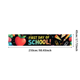 thumbnail image 3 of Colorful Backdrop Banner with Apple and School Elements for First Day of School Party Supplies Photography Props Decorations School Events Classroom Decor Back to School Celebrations, 3 of 4