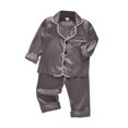 thumbnail image 6 of Harpily Family Christmas Pajama Sets Satin Polyester Long Sleeve Button Down Shirts Chest Pocket Sleepwear for Holiday Outfits, 6 of 6