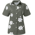 thumbnail image 4 of OAVQHLG3B Plus Size Tops for Women Summer Casual Button Down Shirt Short Sleeve V-Neck Lapel Floral Print Blouses Summer Casual Tops, 4 of 6
