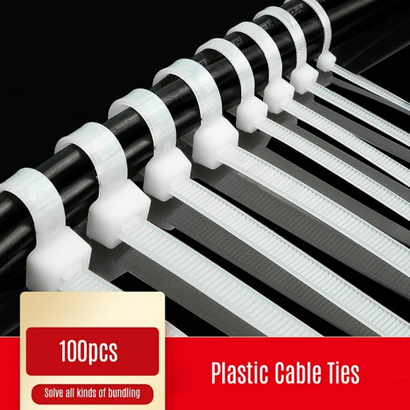 Yeacher 100pcs Self-Locking Nylon Ties Cable Ties Zip Ties 16 Inch 176lb Tensile Strength for Wire Organization Fixation Package(White) 10*400 national standard (width 9) full 100