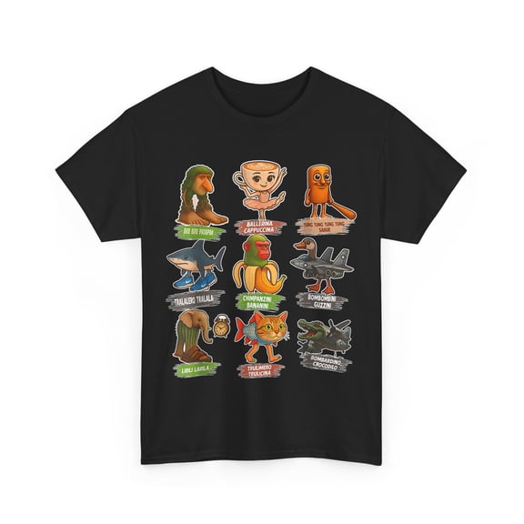 Italian Brainrot Meme Shirt, All Brainrot Animals Humor Funny T-Shirt