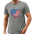thumbnail image 5 of Cxenplz Mens Tops Summer Casual Cotton Shirts Heart USA Flag 4th of July Patriotic Tshirt Graphic Short Sleeve Tops, 5 of 5