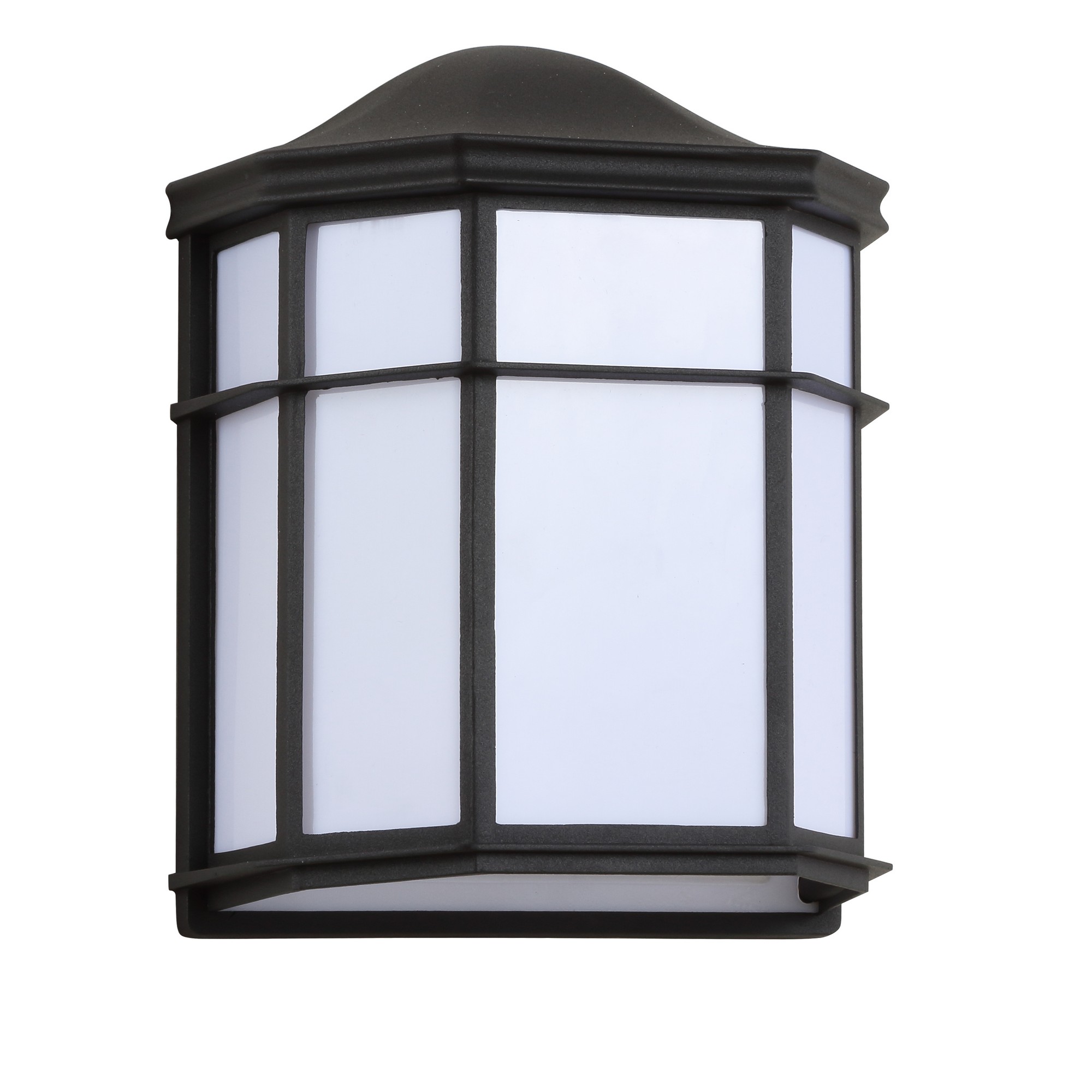 JONATHAN Y Henry 7.75" Outdoor Frosted Acrylic/Metal Integrated LED Wall Sconce, Black/White