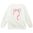 thumbnail image 1 of PMVFHDE Sweat à Capuche pour Fille, Manches Longues, Col Rond avec Nœud, Blanc, 5-6 Ans, 1 of 4