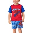 thumbnail image 2 of Marvel Spiderman Boys Rash Guard Set - 2 Piece UPF50+ Quick Dry Swim Shirt & Swim Trunks for Boys, 2 of 7