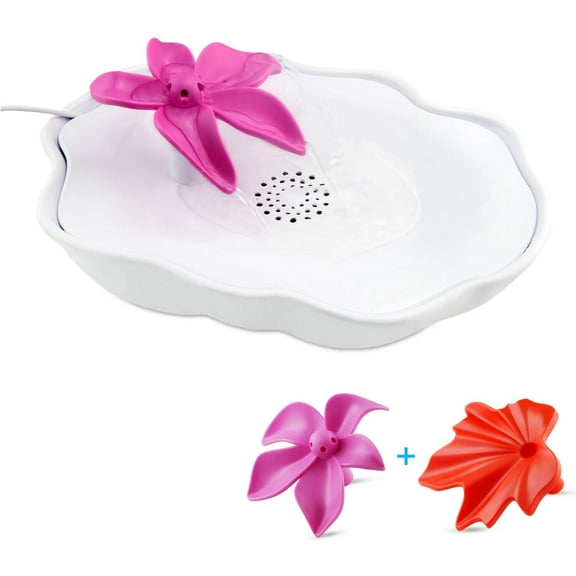 Fountain Blue Pet Water Fountain for Cats & Small Dogs, Automatic Cat Water Dispenser Filtered Running Water Pet-self Drinking Waterer with 2 Spouts, 2 Filters, USB Pump, 1.8 L/60 oz Water Capacity