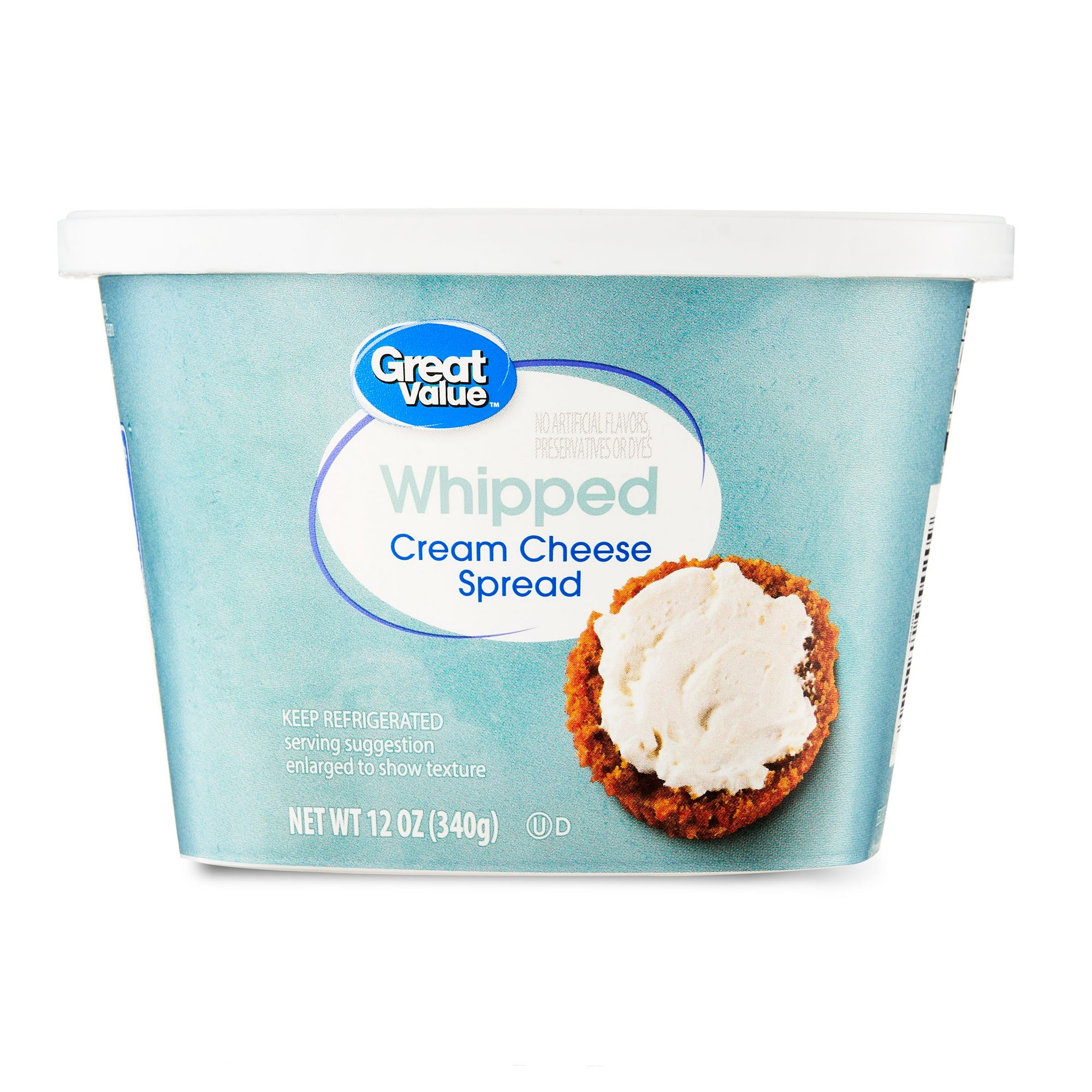 Great Value Original Whipped Cream Cheese Spread, 12 oz Tub
