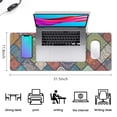 thumbnail image 5 of Long Mouse Pads for Desk,Multicolor Ethnic Geometric Patchwork Desk Mats on Top Of Desks, Desk Mouse Pad Extra Large with 3mm Non-Slip Base and Stitched Edge for Gaming,Work,Home 31.5"x11.8", 5 of 5