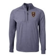 thumbnail image 2 of Men's-Cutter & Buck  Heather Navy Real Salt Lake Adapt Eco Knit Heather Raglan Quarter-Zip Top, 2 of 3