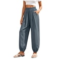 thumbnail image 3 of Joggers for Women Ihhxva Cuffed Ankle Relaxed Fit Jogger Pants Elastic Waist Solid Color Fashion Adjustable with Pockets Athletic Casual Lounge S-2XL, 3 of 9