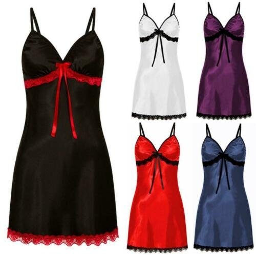 Robe de Nuit en Dentelle à Fleurs pour Femmes Lingerie Vêtements de Nuit Robe Nuisette Robe de Nuit
