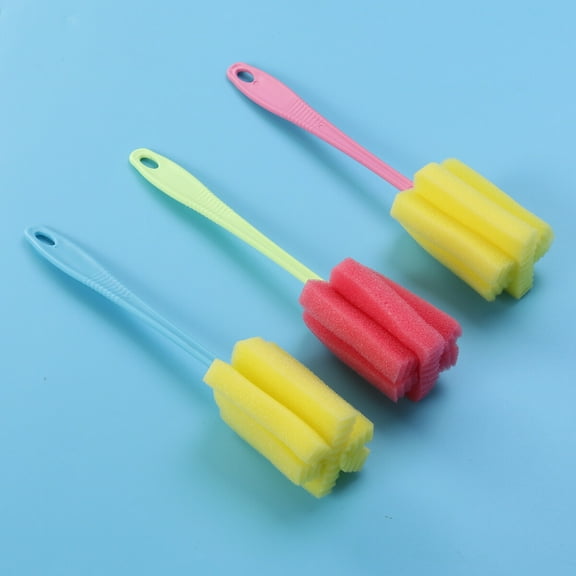 IBASETOY 3Pack Dish Sponges Kitchen Assorted Color Sponge Cleaning Kitchenware Non Slip Handle Design
