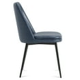 thumbnail image 5 of CHITA Upholstered Dining Chairs with Low Back Set of 2 for Kitchen Island, Metal Legs, Faux Leather in Navy Blue, 5 of 14