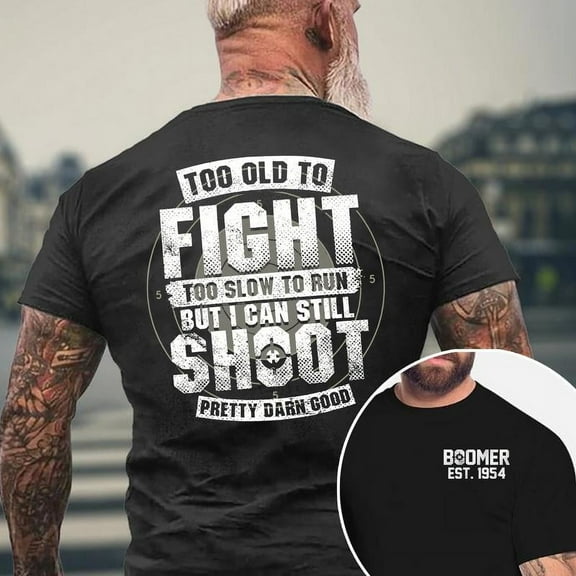 Custom Boomer Year T-Shirt – Too Old To Fight Funny Shirt, Personalized Birth Year Tee, 100% Cotton Unisex Comfort Fit