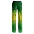 thumbnail image 5 of Domuza Men's St Patricks Day Pajamas Pants Shamrock Printed Drawstring Stretch Waist Home Trousers Soft Relaxed Fit Lounge Sleepwear with Pockets Dark Green 2XL, 5 of 5
