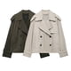 thumbnail image 2 of TRAFZA Otoño Moda Mujer Chaqueta Casual Abrigo Mujer Chaqueta Corta Vintage Solapa Bolsillo Doble Botonadura Decorar Abrigo de Manga Larga, 2 of 5