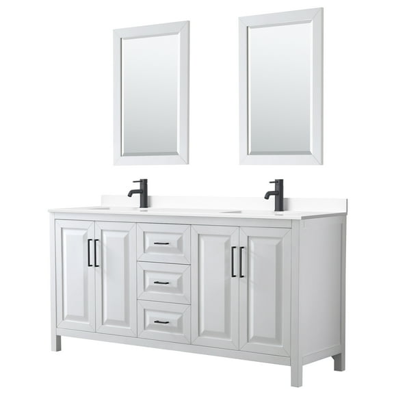 Wyndham Collection Wcv252572d-Vca-M24 Daria 72" Free Standing Double Basin Vanity Set -