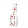 thumbnail image 4 of Sakmal Women Dresses Maxi Red A Line Beach Dress Flowy Floral Sleeveless V Neck Dresses for Women, 4 of 5