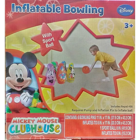 Disney Mickey Mouse Inflatable Bowling - With Sport Ball