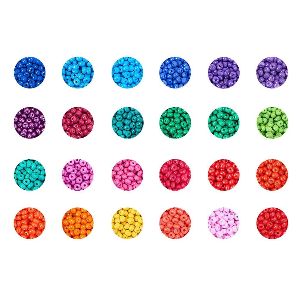 1box Seed Beads Jewelry set Making Kits with Baking Paint Glass Seed Beads Elastic String and Tweezers Mixed color Beads: 4x3mm Hole: 1mm about 4800~5520pcs/set