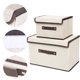 thumbnail image 3 of Teissuly Clearance Foldable Storage Box With Lid 2pcs (large + Small) Fabric Storage Box With Lid, Closet Storage Box, Room Organization, Office Storage, Toy Storage(Beige, ) Teissuly WER2023081406052, 3 of 6