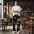 thumbnail image 5 of Men's pajama pants with a gothic skull pattern， soft home pajama pants， casual and comfortable loose fit pajama pants， elastic waistband， the ideal gift for birthdays and holidays., 5 of 10