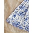 thumbnail image 5 of Blue Floral Print Draped Neck Cami Slip Dress For Women Summer Casual A-Line Mini Dress, 5 of 5