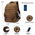 thumbnail image 2 of Mochila para portátil LUNLOPIK Canvas Vintage 15.6" USB Marrón, 2 of 6