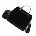 thumbnail image 4 of Bolso de mensajero de PU de color liso con patrón alfabético de letras, bolso de mano de gran capacidad para mujer, negro, talla única, 4 of 12
