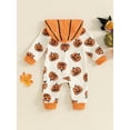 thumbnail image 6 of Caoirhny Baby Girl Boy Halloween Romper Bat Print Long Sleeve Full Length Hooded Jumpsuit for Fall, 6 of 9