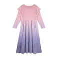 thumbnail image 4 of Abcomgle Girls Long Dresses Size 7-8 Casual A-Line Ruffle Long Sleeve Maxi Dress Gradient Crew Neck Sundresses Flowy Tiered Dresses with Pockets,Pink, 4 of 5